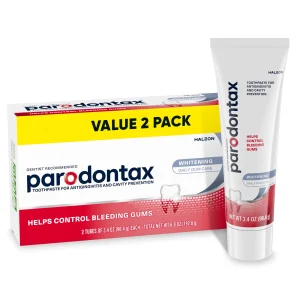 Parodontax Teeth Whitening Toothpaste for Bleeding Gums, Unflavored, 3.4 oz, 2 Pack